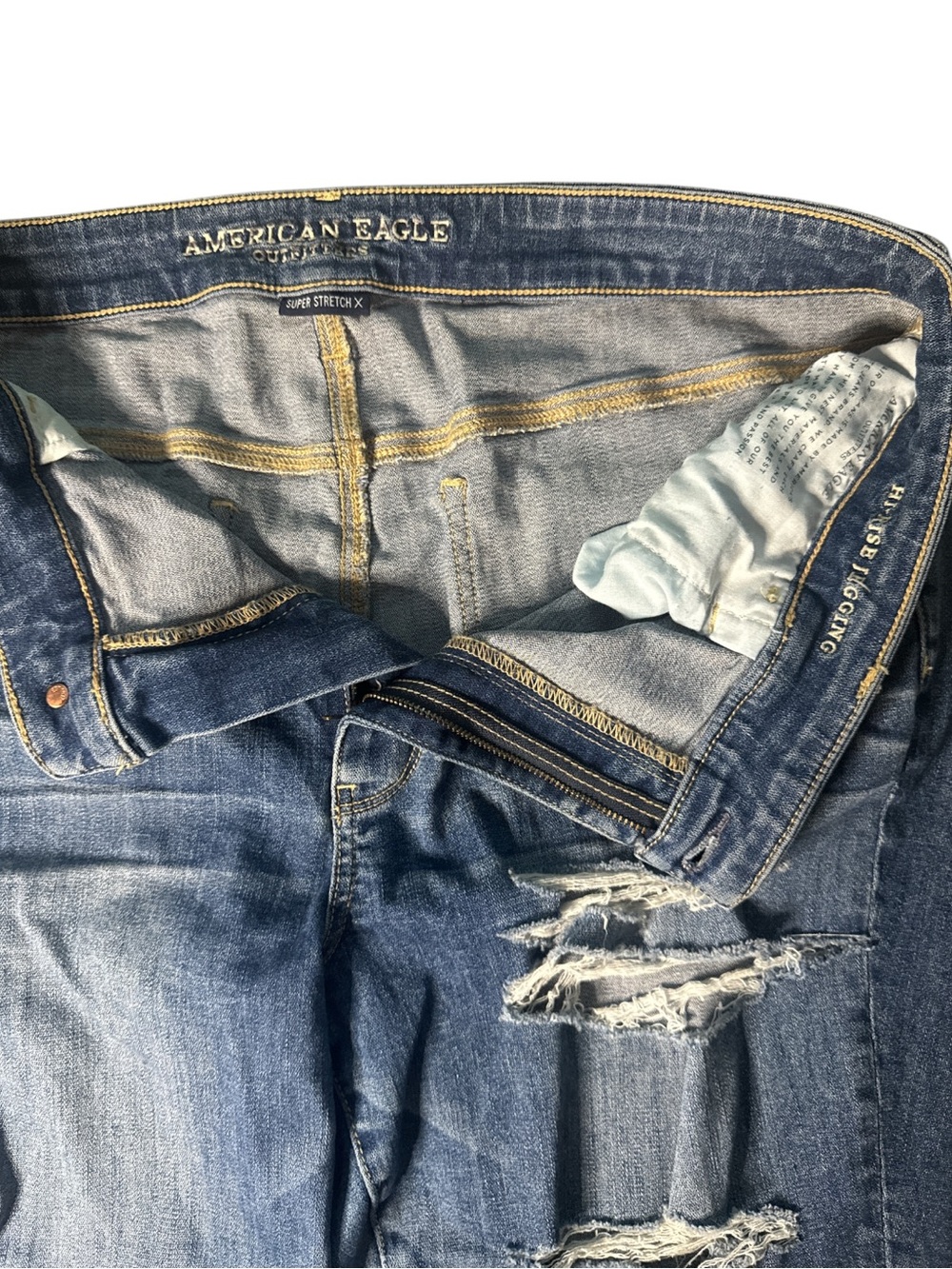 American Eagle Super Stretch X Distressed Skinny Jeans Size 18 Short - Picture 5 of 6